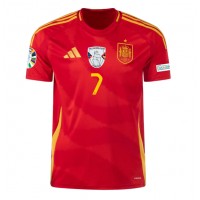 Camisa de Futebol Espanha Alvaro Morata #7 Equipamento Principal Europeu 2024 Manga Curta